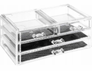 5five Organizér na šperky, drobnosti, doplňky - průhledný, 4 zásuvky