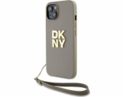 DKNY DKNY řemínek na zápěstí s logem Stock Logo - kryt na iPhone 15 Plus (béžový)