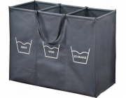 Kesper Skládací koš na prádlo v šedé barvě s přihrádkami, velký koš na prádlo, látkový koš na prádlo, koš do koupelny, Kesper