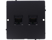Kontakt-Simon Počítačová zásuvka Kontakt-Simon Simon Basic BMF52.02/49 Dvojitý modul RJ45 kategorie 5e. Sestava šroubovací objímky pro krabici, černá matná