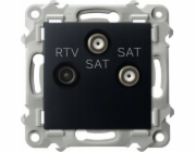 Ospel RTV-SAT zásuvka Ospel Szafir GPA-Z2S/m/33 se dvěma SAT výstupy, černá metalická