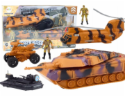 LeanToys Vojenská sada Vojenský tank Vrtulník Vrtulník Výsadkář Zvuky