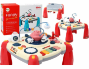 LeanToys Interaktivní vzdělávací stůl Dětský panel Piano Space Červený