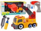 LeanToys Nákladní vůz s jeřábem Kreslený k demontáži DIY ...