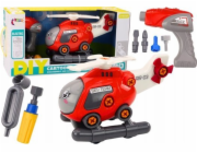 LeanToys DIY vrtulník kreslená hračka červená