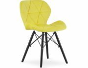 Leobert Židle LAGO Samet - žluté / černé nohy x 1