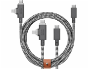 Native Union Kabel USB-C - USB-C + Lightning 2,4 m, černý a bílý (BELT-PROCCL-ZEB-NP)