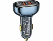 Usams Nabíječka Nabíječka do auta USAMS 2xUSB+1xUSB-C 80W Rychlé nabíjení Modrá/Modrá (US-CC159)