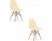 Leobert Židle OSAKA krémová / nohy z přírodního materiálu x 2
