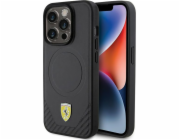 Ferrari FEHMP15LPTEK Pevný kryt pro iPhone 15 Pro 6.1 černý/černý s karbonovým kovovým logem a MagSafe