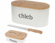 Brunbeste Chlebník OCELOVÝ CHLEBNÍK + MISKA NA MÁSLO S NŮŽEM + NŮŽ NA CHLÉB 2775