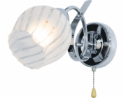 Mdeco Nástěnná lampa Skleněná nástěnná lampa ELM7138/1 8C nástěnná lampa do ložnice chrom