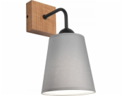 Lamkur Lamkur Lula 47676 nástěnná lampa boho dřevěné látkové stínidlo 1x60W E27 šedá/dřevěná