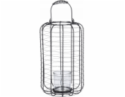 Home Styling Collection Kolekce bytového stylingu Kovová lucerna se skleněným svícnem, O 23,5 cm, černá