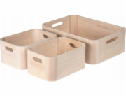 Home Styling Collection Dřevěné organizační krabice z kolekce bytového stylingu, 3 ks.
