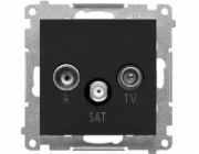 Kontakt-Simon R-TV-SAT anténní zásuvka Kontakt-Simon 55 TASK.01/149 koncový/zakončovací modul. 1x Vstup: 5 MHz ÷ 2,4 GHz matně černý