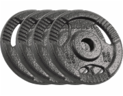 Rebel Sada litinových závaží 4x2,5kg, otvor 31mm, destička s rukojeťmi, REBEL ACTIVE