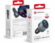 ForCell Nabíječka FORCELL F-ENERGY Alu autonabíječka 2 x Type-C + USB A PD QC4.0 SFC2.0 4,5A 65W šedá