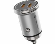 ForCell Nabíječka FORCELL F-ENERGY Mini nabíječka do auta 2 x Typ C PD QC3.0 3A 30W Stříbrná