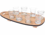 Excellent Houseware Vynikající sada svačinek do domácnosti, 8 sklenic na bambusovém tácu