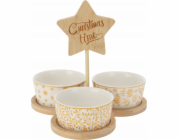 Excellent Houseware VÁNOČNÍ misky na svačinu na bambusových stojanech