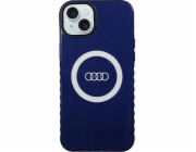 Audi Pouzdro MagSafe s velkým logem Audi IML pro iPhone 15 Plus / 14 Plus 6.7, modré/tmavomodré, pevné pouzdro AU-IMLMIP15M-Q5/D2-BE