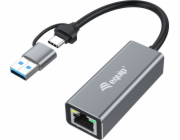 Equip Adaptér USB Adaptér Equip USB-C -> RJ45 10/100/1000/2500 Mbps + USB-A