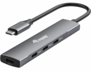 Equip HUB USB Equip USB-Hub 4-port 3.2/C->4x3.0 5Gbps o.Netzteil gr