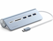 Satechi USB HUB Satechi Aluminum - USB-C hub (čtečka micro/SD karet, 3x USB-A) (modrý) [SD]