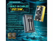 Wekome Powerbanka WEKOME WP-345 Vanguard Series - Powerbanka 10000 mAh s rychlým nabíjením, vestavěným USB-C a Lightning PD 20W + QC 22,5W kabelem (žlutá)