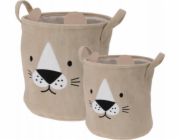 Home Styling Collection Kolekce pro domácí styling Košíky na hračky CUTIE s ušima, manšestr, 2 kusy
