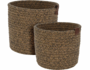 Home Styling Collection Kolekce pro domácí styling Kulaté úložné koše, tkaná bavlna, 2 kusy