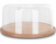 Practic Praktický dřevěný talíř s průhledným stínidlem, O 30 cm