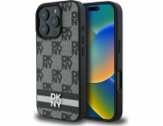 DKNY DKNY DKHCP16XPCPTSSSK Pevný kryt pro iPhone 16 Pro Max 6.9 černý/černý s kostkovaným vzorem a potištěnými pruhy