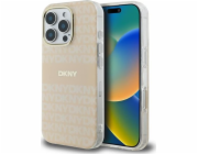 DKNY DKNY DKHMP16XHRHSEP Pevný kryt pro iPhone 16 Pro Max 6.9 růžový/růžový s opakujícím se texturovaným vzorem a pruhy