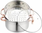 Klausberg KLAUSBERG PARNÍ HRNEC 3 DÍLY 24 cm KB-7734 RŮŽOVÉ ZLATO