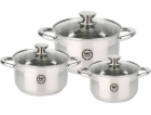MG Home Ocelové hrnce MG Home Moderno sada 3 hrnců s pokl...