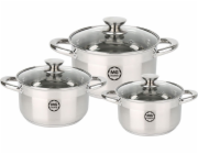 MG Home Ocelové hrnce MG Home Moderno sada 3 hrnců s poklicí pro indukci
