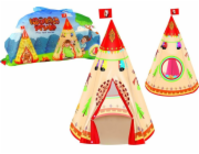 LeanToys Dětský stan týpí ve stylu indiánské zahrady krémový 160 cm x 105 cm