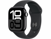 Apple Hodinky Series 10 GPS + Cellular, 42mm pouzdro z onyxového hliníku s černým sportovním řemínkem – velikost M/L
