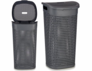 Bigbuy Home Prádelní koš Antracit Plast 60L (44 x 57 x 34,5 cm)