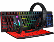 ExtraLink EXTRALINK HERNÍ SADA TF800 4V1 LED klávesnice KLÁVESNICE + MYŠ + PODLOŽKA + HEADSET