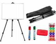 LeanToys Magnetická tabule 90x60 cm na stojanu, magnety, fixy, houbičky, LEAN Toys