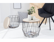 King Home Malý stolek s úložným prostorem Caps, černý