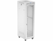 Lanberg 19palcová 42U 600x800 stojanová rozvaděčová skříň s perforovanými dveřmi, LCD, šedá (ploché balení)