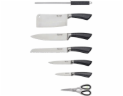 Elitehoff Kuchyňské nože v bloku Elitehoff E 6262 ocel + stojánek sada nožů šedá