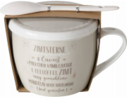 Boltze Porcelánový hrnek s víčkem a lžičkou, PEKAŘSKÝ, 600 ml