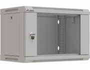 Lanberg 19" 6U 540x350 šedá závěsná racková skříň se skleněnými dvířky (ploché balení)