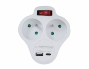 Esperanza ELK311W Elektrický rozdělovač 2 GN. USB-C USB-A ZAP. Bílý
