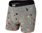 SAXX Pánské boxerky VIBE BOXER BRIEF ŠEDÉ SUSHI DOOBIE DOO M